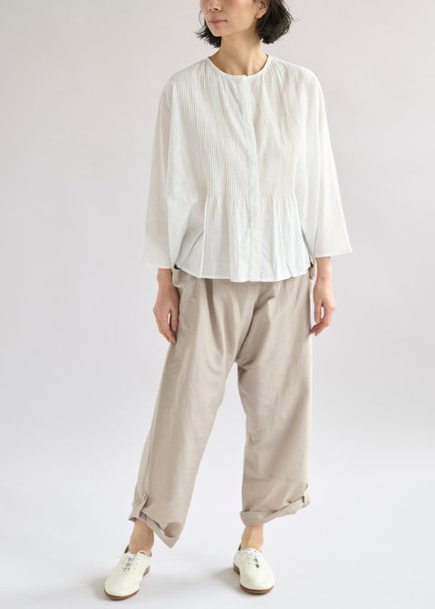 うっすらカディ ピンタックルーズブラウス（全4色）