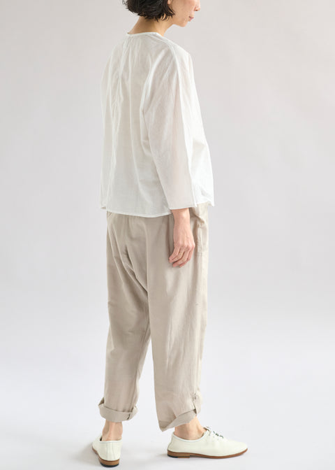 うっすらカディ ピンタックルーズブラウス（全4色）