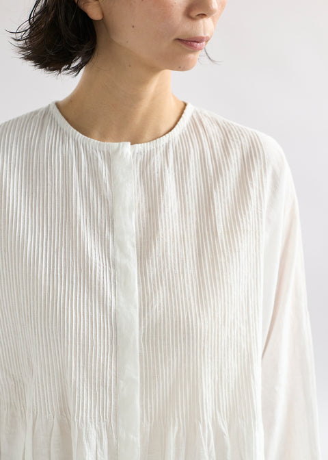 うっすらカディ ピンタックルーズブラウス（全4色）