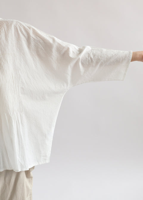 うっすらカディ ピンタックルーズブラウス（全4色）