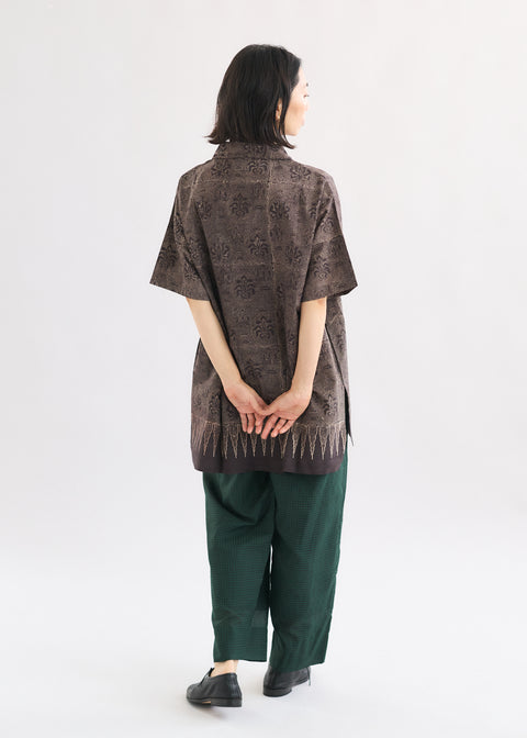 Handwoven cotton silk gingham check diaper pants