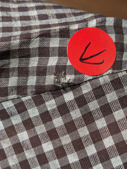 THRIFT/手織コットンシルクギンガムチェック ルーズブラウス