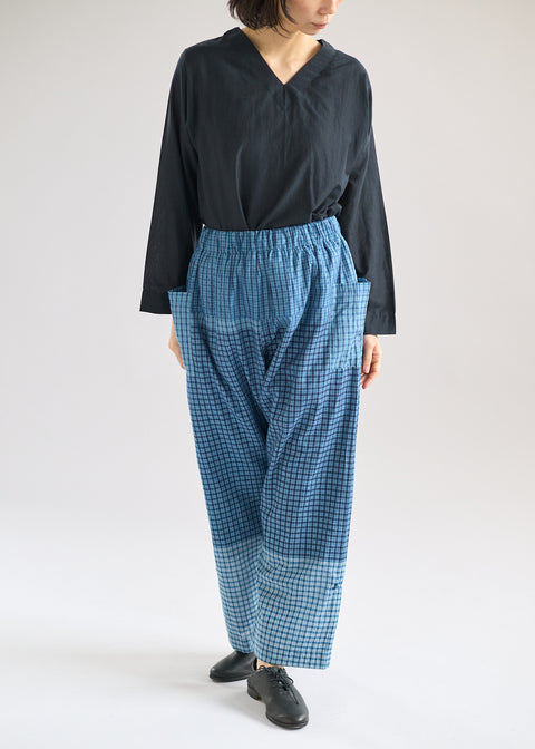 THRIFT/Natural dyed  kadhi kasuri stripe lon pants size M