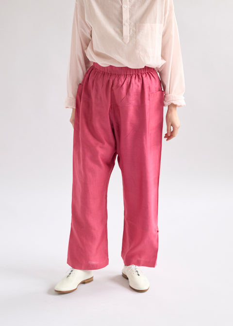 Naturally dyed Mulberry silk long pants