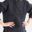 maku DINAZ Indigo dyed sashiko hand-woven silk jacket