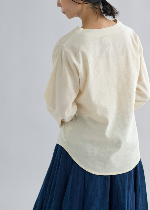 Karunganni Cotton V-neck Long Sleeve Top