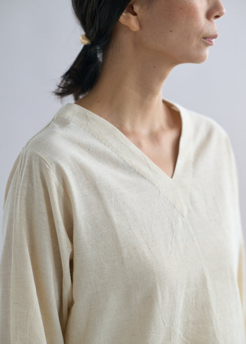 Karunganni Cotton V-neck Long Sleeve Top
