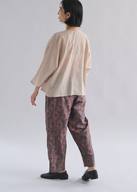 うっすらカディ ピンタックルーズブラウス（全4色）