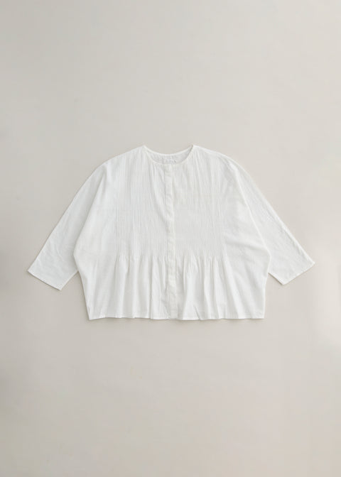 うっすらカディ ピンタックルーズブラウス（全4色）