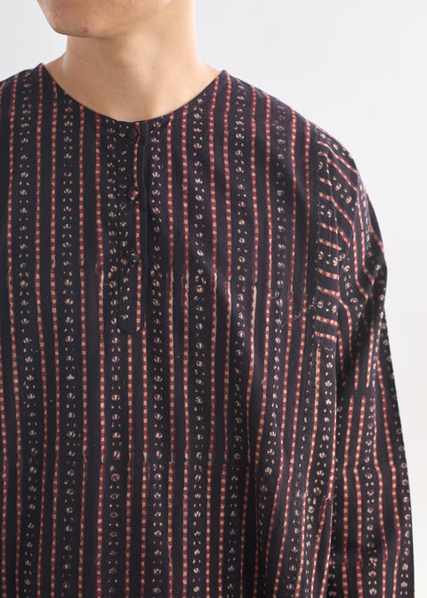 Traditional Dyed Block Print Barotra Long Kurta Shirt