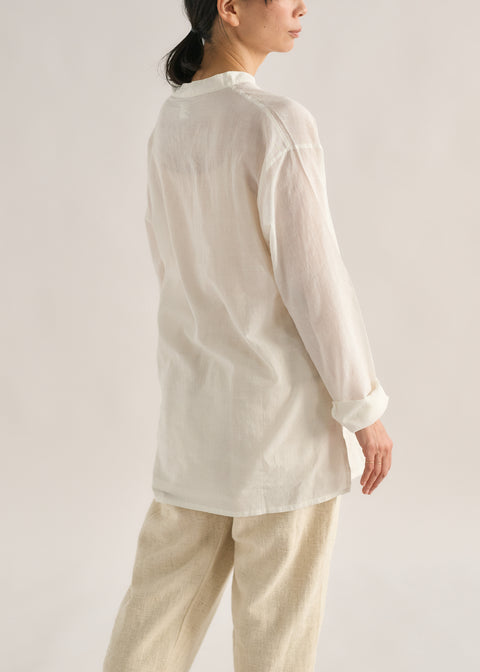 Muslin D Stand Collar Shirt