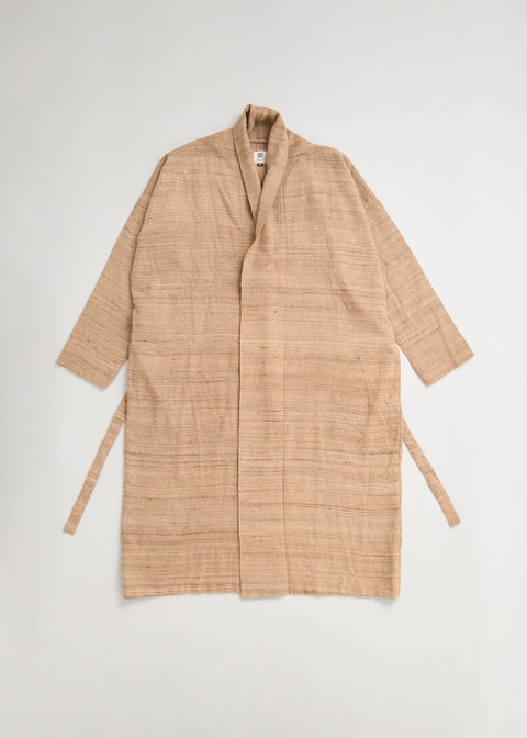 手織タッサーシルクガウンジャケット