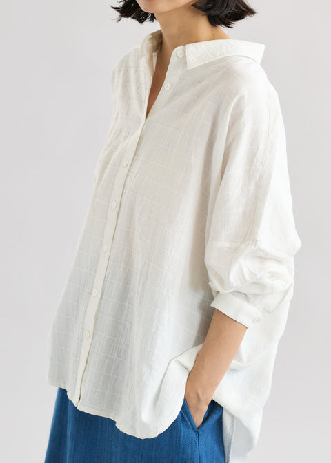 Mock leno warp khadi loose blouse