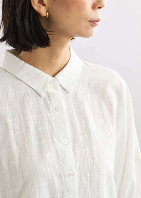 Mock leno warp khadi loose blouse