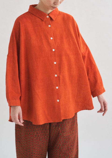 THRIFT / Natural Dyed Kala Cotton Loose Shirt