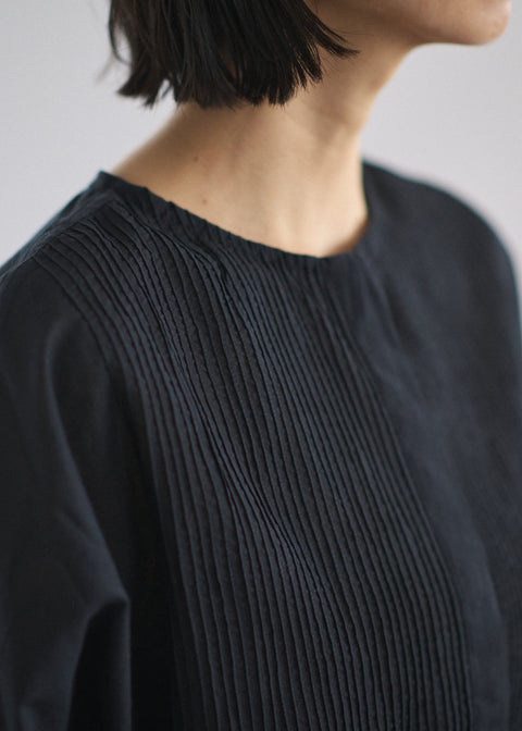 うっすらカディ ピンタックルーズブラウス（全4色）