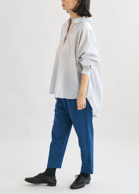 Rail stripe Loose blouse 