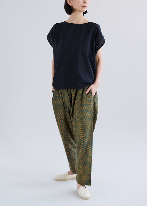 THRIFT / しっくりカディ 丸首トップス Black