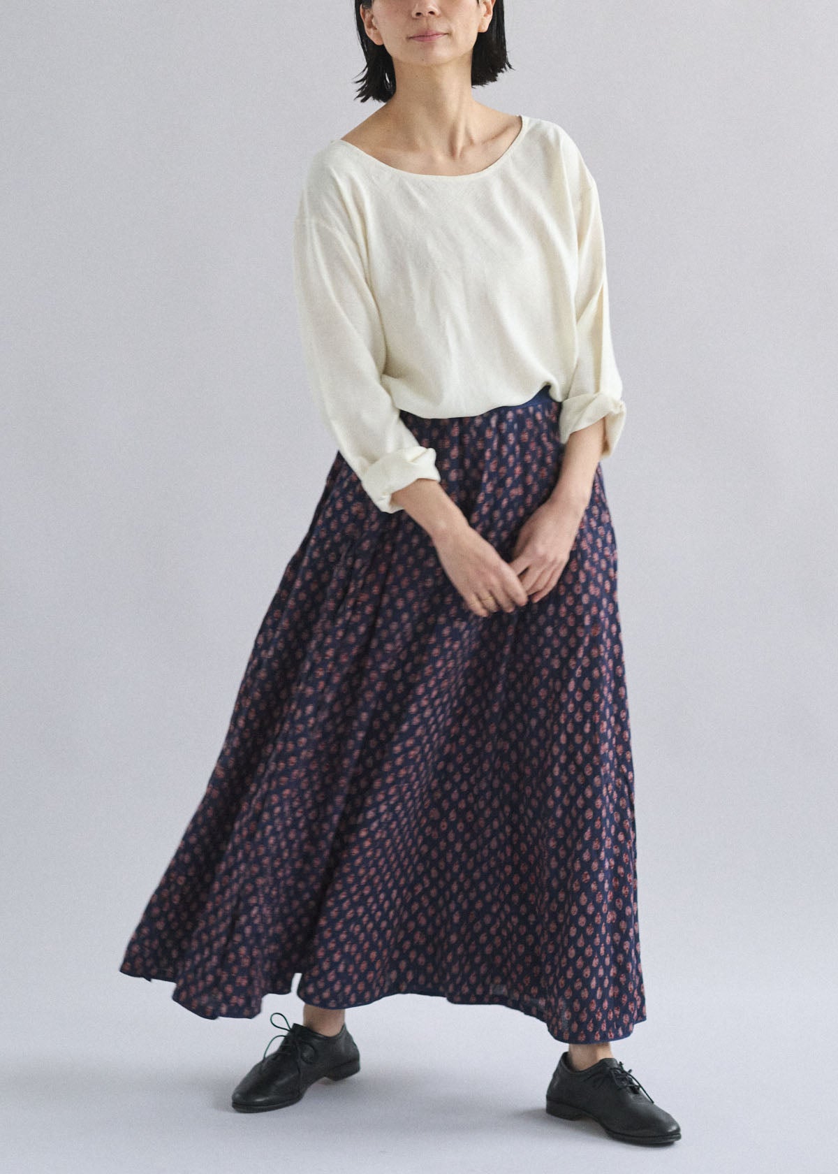 CALICOキヤリコ　インド綿　インディゴ　アジュラック マキシスカート CALICO キヤリコの服 - SKIRT スカート – CALICO LLC