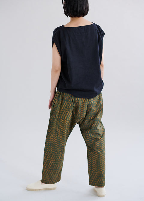THRIFT / しっくりカディ 丸首トップス Black
