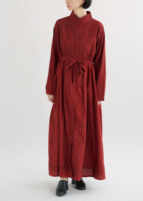 Ajrakh dyed soni dress with sheeta dot pattern