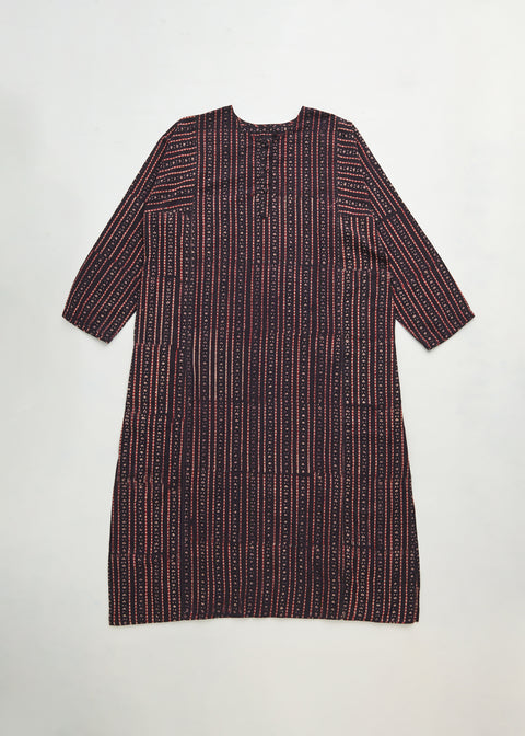 Traditional Dyed Block Print Barotra Long Kurta Shirt
