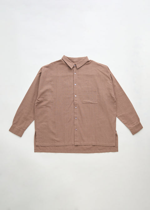 Mid Thick Khadi Long Sleeve Big Shirt (2 colors)