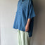 THRIFT / Naturally dyed seersucker khadi summer shirt, size L