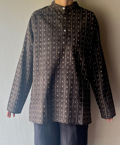 THRIFT / Traditional Block Print Stand Collar Kurta