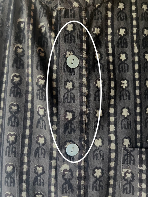 THRIFT / Traditional Block Print Stand Collar Kurta