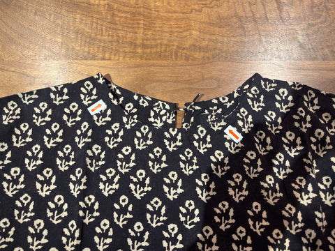THRIFT / ブロックプリントソロフラワー ミントトップス